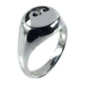  Wave Signet   Sterling Silver Ring Size 08 Jewelry