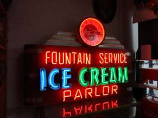 Vintage Coca Cola Clock Fountain Service Ice Cream Parlor Neon No 