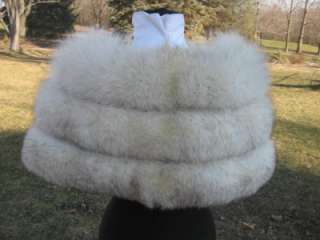 Excellent Small Medium Wedding White Fox Fur Stole Cape Wrap #339s 