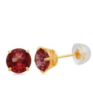   Gold Round Mexican Fire Opal Colored Topaz Earrings (6mm) Jewelry