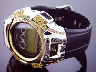 Mens Casio G Shock 4.00CT Canary diamonds Watch GW 330A  