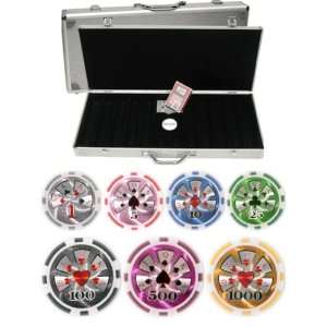  High Roller Laser Clay 14gm 500 Chip Poker Set   With 