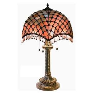  Amber Beaded Table Lamp