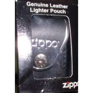 ZIPPO BLACK LEATHER LIGHTER POUCH WITH BELT CLIP 