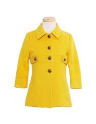 Shyla Coats Girls Size 4 16 Yellow Imperial Style Sleeves Wool Coat