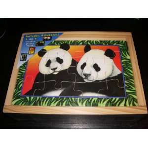  Smithsonian Zoo Box Puzzle Panda 4 Wooden Jigsaw Puzzle 