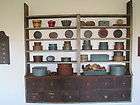 19th century orig paint twelve drawers shelved wood apothecary rare