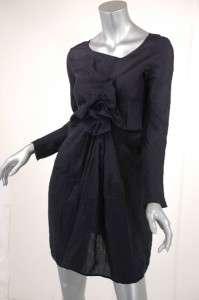 MARNI Italy Black100% crinkled double layer silk chiffon tunic/dress 