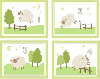 SET/4 nursery lambie chomais lamb sheep art new 5x7  