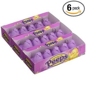 Marshmallow Peeps Lavendar Chicks, 4.5 Ounce, 15 Count Boxes (Pack of 