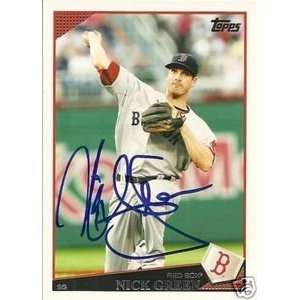    Nick Green Signed Boston Red Sox 2009 Topps Card