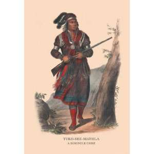 Tuko See Mathla (A Seminole Chief) 12x18 Giclee on canvas  