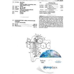  NEW Patent CD for MOTION PICTURE CAMERA WITH FOOTAGE 