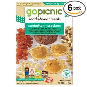 GoPicnic Ready To Eat Meals Sunbutter + Crackers, 3.5 Ounce (Pack of 6 