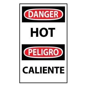  Bilingual Machine Labels   Danger Hot Industrial 