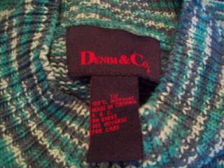 Denim & co teal & blue tunic sweater size 1X  