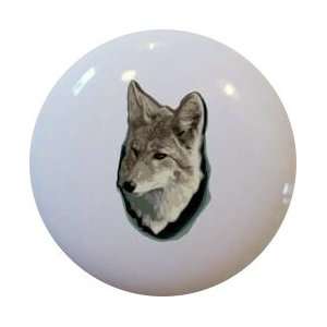  Wolf Ceramic Cabinet Drawer Pull Knob 