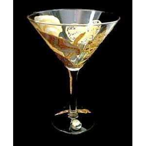  Sea Shell Shimmer Design   Hand Painted   Martini   7.5 oz 