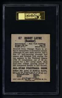 1949 Leaf #67 Bobby Layne SGC 84  
