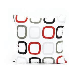  20 X 20 Modern Gray & Red Square Pattern Throw Pillow 