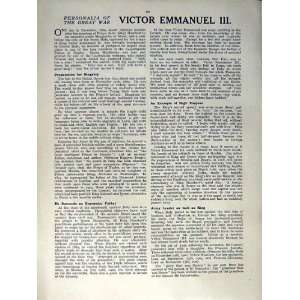    1915 WORLD WAR PORTRAIT KING VICTOR EMMANUEL ITALY