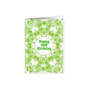  Cool Green Design Happy Half Birthday Custom Card Health 