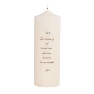   Candles Memorial Candle with Generic Verse, 9 inch Candle, Ivory Home