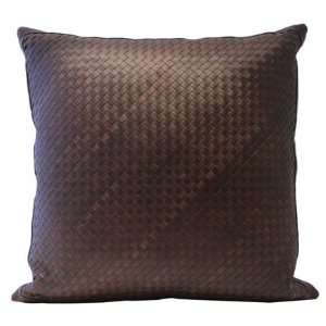  Lance Wovens Watercolor Espresso Leather Pillow