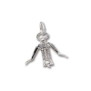  Corkscrew Charm in White Gold Jewelry