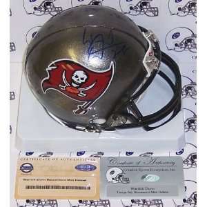  Warrick Dunn   Riddell   Autographed Mini Helmet   Tampa 