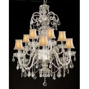  F46 WHITESHADES/CLEAR/590/12 Chandelier Lighting Crystal 