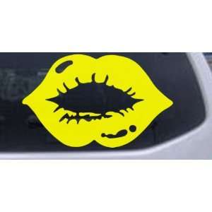  Yellow 8in X 5.0in    Sexy Lips Car Window Wall Laptop 