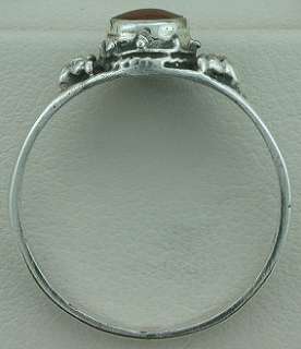 Carnelian Agate Gem Stone Gemstone Sterling Ring Size 6  