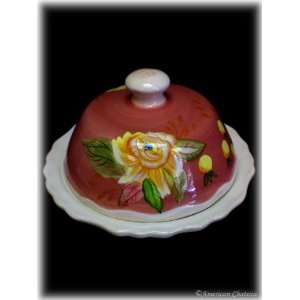   Hand Painted French Country Domed Cheese/Butter Dish