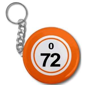 Creative Clam Bingo Ball O72 Seventy two Orange 2.25 Inch Button Style 