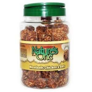   Natures One Chicken Meatballs Dog Treat 1.25 lb. Jar
