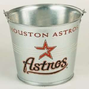   Houston Astros Galvanized Pail 5 Quart   Ice Buckets 