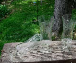 CORDIALS TALL ELEGANT GLASS LOT OF 4 UNUSUAL  