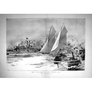   1893 YACHT SAILING RACE AMERICA CUP BOATS SPORT WYLLIE