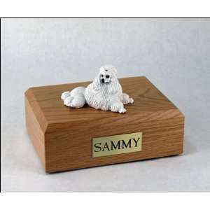   Poodle   Standard   Show Cut, White Dog Cremation Urn