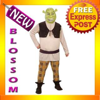   Shrek Deluxe Cartoon Mens Halloween Fancy Dress Costume M L XL  