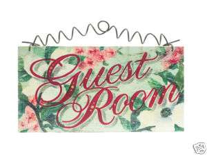GUEST ROOM SIGN COTTAGE STYLE SHABBY FLORAL BEAUTIFUL  
