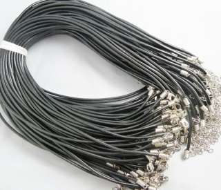 free ship 100pcs real leather black necklace cord 2.5mm  