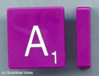 SCRABBLE TILES   Purple / White Plastic Letters (your choice   $1.29 