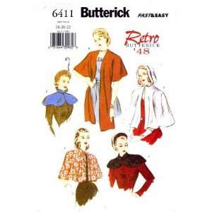  Butterick 6411 Retro 48 Cape, Capelet Pattern Sizes 18 20 