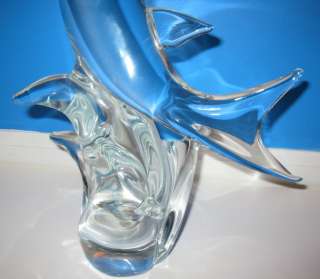 Amazing 19 Crystal Shark Signed Zanetti Murano Art Glass Sculpture 