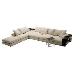  Tosh Furniture Modern White Combination Sofa with End 