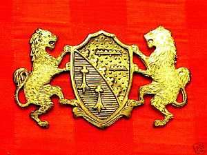 EMBELLISHMENTS COAT OF ARMS FAMILY CRESTS LIONS 2 PC  