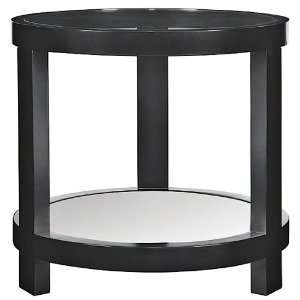  Moe Glass and Mirror Black Round Side Table