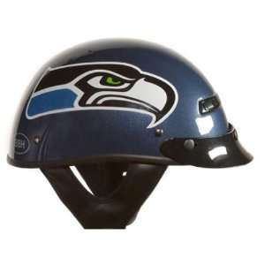 Brogies Bikewear NFL Seattle Seahawks Motorcycle Half Helmet (Blue 